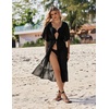 image:imageEkouaer Womens Swimwear Cover Ups Sexy Chiffon Beach Bikini Swimsuit Kimono Cardigan Cover Up Long Flowy BeachwearBlack