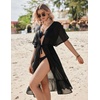 image:imageEkouaer Womens Swimwear Cover Ups Sexy Chiffon Beach Bikini Swimsuit Kimono Cardigan Cover Up Long Flowy BeachwearBlack