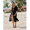 image:imageEkouaer Womens Swimwear Cover Ups Sexy Chiffon Beach Bikini Swimsuit Kimono Cardigan Cover Up Long Flowy BeachwearBlack