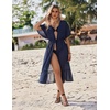 image:imageEkouaer Womens Swimwear Cover Ups Sexy Chiffon Beach Bikini Swimsuit Kimono Cardigan Cover Up Long Flowy BeachwearC Navy Blue