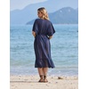 image:imageEkouaer Womens Swimwear Cover Ups Sexy Chiffon Beach Bikini Swimsuit Kimono Cardigan Cover Up Long Flowy BeachwearC Navy Blue