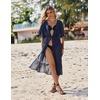 image:imageEkouaer Womens Swimwear Cover Ups Sexy Chiffon Beach Bikini Swimsuit Kimono Cardigan Cover Up Long Flowy BeachwearC Navy Blue