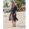 image:imageEkouaer Womens Swimwear Cover Ups Sexy Chiffon Beach Bikini Swimsuit Kimono Cardigan Cover Up Long Flowy BeachwearC Navy Blue