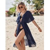 image:imageEkouaer Womens Swimwear Cover Ups Sexy Chiffon Beach Bikini Swimsuit Kimono Cardigan Cover Up Long Flowy BeachwearC Navy Blue