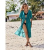 image:imageEkouaer Womens Swimwear Cover Ups Sexy Chiffon Beach Bikini Swimsuit Kimono Cardigan Cover Up Long Flowy BeachwearC Peacock Blue