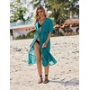 image:imageEkouaer Womens Swimwear Cover Ups Sexy Chiffon Beach Bikini Swimsuit Kimono Cardigan Cover Up Long Flowy BeachwearC Peacock Blue