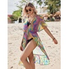 image:imageEkouaer Womens Swimwear Cover Ups Sexy Chiffon Beach Bikini Swimsuit Kimono Cardigan Cover Up Long Flowy BeachwearP Abstract Prints