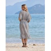 image:imageEkouaer Womens Swimwear Cover Ups Sexy Chiffon Beach Bikini Swimsuit Kimono Cardigan Cover Up Long Flowy BeachwearP Black and White Stripes