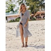 image:imageEkouaer Womens Swimwear Cover Ups Sexy Chiffon Beach Bikini Swimsuit Kimono Cardigan Cover Up Long Flowy BeachwearP Black and White Stripes