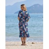 image:imageEkouaer Womens Swimwear Cover Ups Sexy Chiffon Beach Bikini Swimsuit Kimono Cardigan Cover Up Long Flowy BeachwearP Plants 2