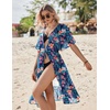 image:imageEkouaer Womens Swimwear Cover Ups Sexy Chiffon Beach Bikini Swimsuit Kimono Cardigan Cover Up Long Flowy BeachwearP Plants 2