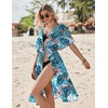 image:imageEkouaer Womens Swimwear Cover Ups Sexy Chiffon Beach Bikini Swimsuit Kimono Cardigan Cover Up Long Flowy BeachwearP Plants 3