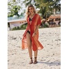 image:imageEkouaer Womens Swimwear Cover Ups Sexy Chiffon Beach Bikini Swimsuit Kimono Cardigan Cover Up Long Flowy BeachwearP Red and Orange Stripes