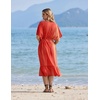 image:imageEkouaer Womens Swimwear Cover Ups Sexy Chiffon Beach Bikini Swimsuit Kimono Cardigan Cover Up Long Flowy BeachwearP Red and Orange Stripes