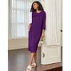 image:imageEkouaer Zipper Robes for Women Ribbed Knit Bathrobe Lightweight Full Length Loungewear with Pockets S3XLDeep Purple