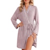 image:imageEkouaer Robes for Women Long Sleeve Bathrobe Lightweight Soft Kimono Robes Ladies Casual Sleepwear with PocketsLight Pink