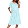 image:imageEkouaer Womens House Dress with Pockets Light Blue