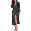 image:imageEkouaer Womens Robe Long Knit Kimono Bathrobe Lightweight Sleepwear Soft Ladies Loungewear with Pockets SXXLBlack Stars Moon