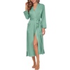 image:imageEkouaer Womens Robe Long Knit Kimono Bathrobe Lightweight Sleepwear Soft Ladies Loungewear with Pockets SXXLCeladon Green