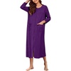 image:imageEkouaer Zipper Robes for Women Ribbed Knit Bathrobe Lightweight Full Length Loungewear with Pockets S3XLDeep Purple