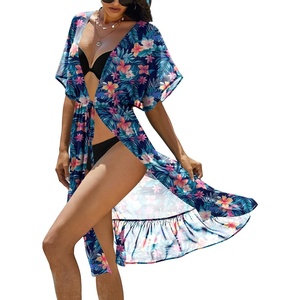 image:imageEkouaer Womens Swimwear Cover Ups Sexy Chiffon Beach Bikini Swimsuit Kimono Cardigan Cover Up Long Flowy BeachwearP Plants 2