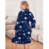 image:imageEkouaer Women Plus Size Robe Knee Length Lightweight Bathrobe Short Kimono Robes with Pockets Maternity RobeNavy Florals
