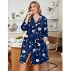 image:imageEkouaer Women Plus Size Robe Knee Length Lightweight Bathrobe Short Kimono Robes with Pockets Maternity RobeNavy Florals