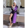image:imageEkouaer Women Zipper Robe Long Sleeve House Coats Velour Robes Soft Bathrobe with Pockets Nightgown S3XLPurple