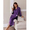 image:imageEkouaer Women Zipper Robe Long Sleeve House Coats Velour Robes Soft Bathrobe with Pockets Nightgown S3XLPurple