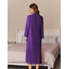 image:imageEkouaer Women Zipper Robe Long Sleeve House Coats Velour Robes Soft Bathrobe with Pockets Nightgown S3XLPurple