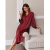 image:imageEkouaer Women Zipper Robe Long Sleeve House Coats Velour Robes Soft Bathrobe with Pockets Nightgown S3XLRed