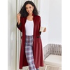 image:imageEkouaer Women Zipper Robe Long Sleeve House Coats Velour Robes Soft Bathrobe with Pockets Nightgown S3XLRed