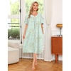 image:imageEkouaer 2 Pack House Dresses for Women with Pockets Short Sleeve Moo Moos Floral Print Mumu DressesFloral Light GreenFloral Pink