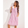 image:imageEkouaer 2 Pack House Dresses for Women with Pockets Short Sleeve Moo Moos Floral Print Mumu DressesFloral Light GreenFloral Pink