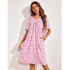 image:imageEkouaer 2 Pack House Dresses for Women with Pockets Short Sleeve Moo Moos Floral Print Mumu DressesFloral Light GreenFloral Pink