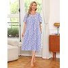 image:imageEkouaer 2 Pack House Dresses for Women with Pockets Short Sleeve Moo Moos Floral Print Mumu DressesFloral PurpleSparkling Branches