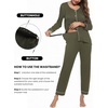image:imageEkouaer Maternity Pajama Set Button Down Nursing Pajamas Long Sleeve Breastfeeding Loungewear with Adjustable PantsArmy Green