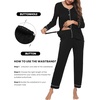 image:imageEkouaer Maternity Pajama Set Button Down Nursing Pajamas Long Sleeve Breastfeeding Loungewear with Adjustable PantsBlack