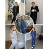 image:imageEkouaer Maternity Pajama Set Button Down Nursing Pajamas Long Sleeve Breastfeeding Loungewear with Adjustable PantsDeep Grey