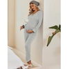 image:imageEkouaer Maternity Pajama Set Button Down Nursing Pajamas Long Sleeve Breastfeeding Loungewear with Adjustable PantsLight Grey