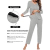image:imageEkouaer Maternity Pajama Set Button Down Nursing Pajamas Long Sleeve Breastfeeding Loungewear with Adjustable PantsLight Grey
