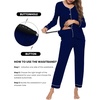 image:imageEkouaer Maternity Pajama Set Button Down Nursing Pajamas Long Sleeve Breastfeeding Loungewear with Adjustable PantsNavy Blue