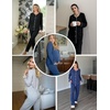 image:imageEkouaer Maternity Pajama Set Button Down Nursing Pajamas Long Sleeve Breastfeeding Loungewear with Adjustable PantsWine Red