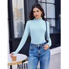image:imageEkouaer Mock Neck Tops for Women Turtleneck 3 Pack Thermal Long Sleeve Women Womens Undershirts Casual Turtle Neck UndershirtBlackBrownLight Blue