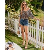 image:imageEkouaer Nightgowns for Women Bamboo Viscose Sleepshirt Short sleeve Nightshirt V Neck T shirt Night gown Boyfriend SleepwearLeopard Print