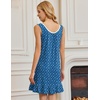 image:imageEkouaer Nightgowns for Women Sleeveless Nightdress Cute Night Gowns Short Sleepshirt Soft Sleepwear Pajama Dress SXXXLBlue White Footprint