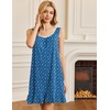 image:imageEkouaer Nightgowns for Women Sleeveless Nightdress Cute Night Gowns Short Sleepshirt Soft Sleepwear Pajama Dress SXXXLBlue White Footprint
