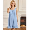 image:imageEkouaer Nightgowns for Women Sleeveless Nightdress Cute Night Gowns Short Sleepshirt Soft Sleepwear Pajama Dress SXXXLLight Blue