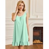 image:imageEkouaer Nightgowns for Women Sleeveless Nightdress Cute Night Gowns Short Sleepshirt Soft Sleepwear Pajama Dress SXXXLLight Green