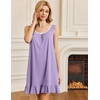 image:imageEkouaer Nightgowns for Women Sleeveless Nightdress Cute Night Gowns Short Sleepshirt Soft Sleepwear Pajama Dress SXXXLLilac
